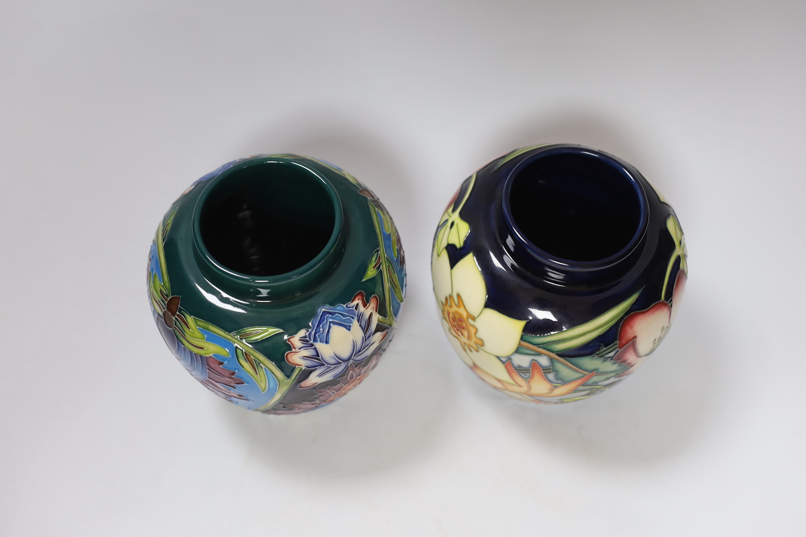 Two Moorcroft ginger jars; Golden Jubilee and Saadian patterns, 16cm